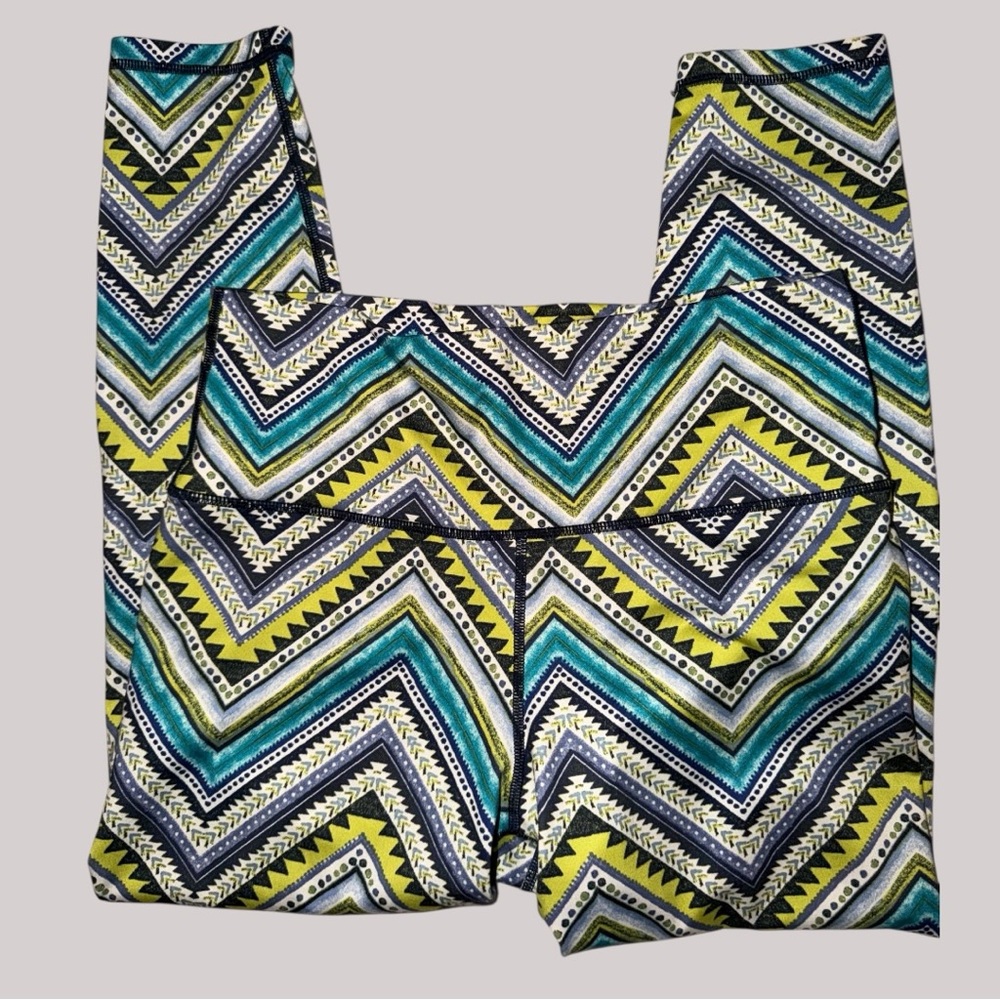 EUC AERIE by AE Vintage CHILL PLAY MOVE Geometric Athletic Leggings•S/Large